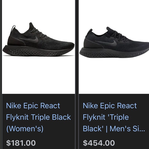 Nike Epic React Flyknit Triple Black Sneakers AQ0067-003 Men's 7 Women's 8.5 - Picture 2 of 8